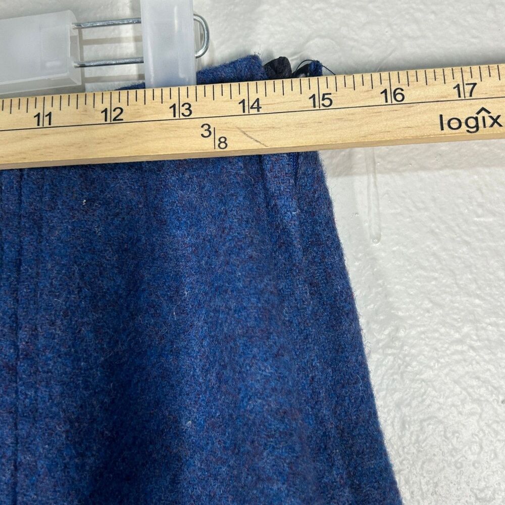 Orvis Skirt Womens 16 Shetland Wool Blue Straight Knee Length Lined Vintage - Picture 9 of 12